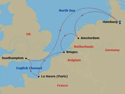 Itinerary schematic diagram