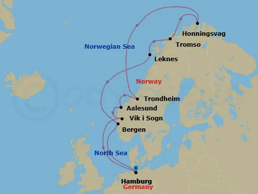 Itinerary schematic diagram