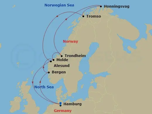 Itinerary schematic diagram