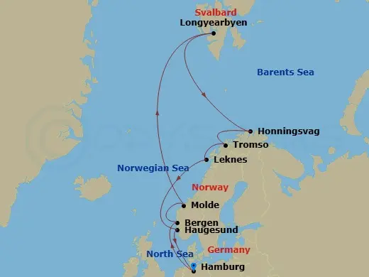 Itinerary schematic diagram