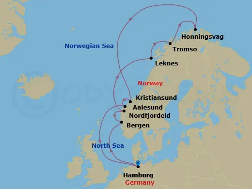 Itinerary schematic diagram