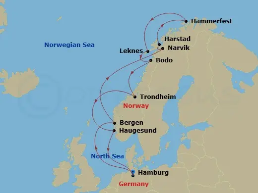 Itinerary schematic diagram