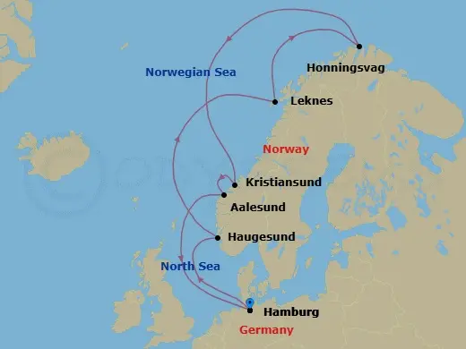 Itinerary schematic diagram