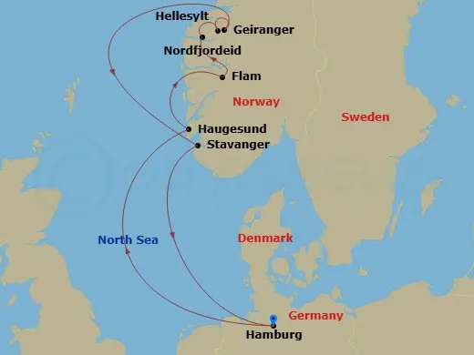 Itinerary schematic diagram