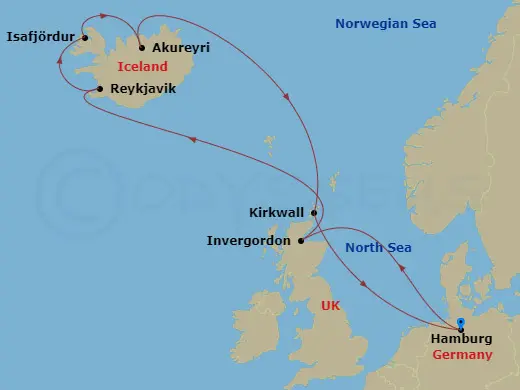 Itinerary schematic diagram