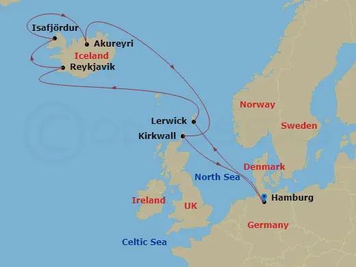 Itinerary schematic diagram