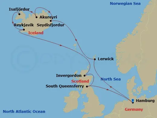 Itinerary schematic diagram