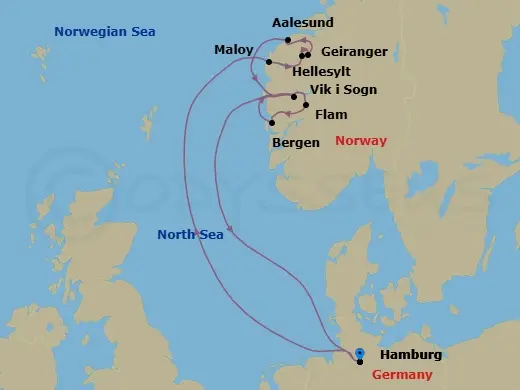 Itinerary schematic diagram