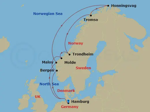 Itinerary schematic diagram