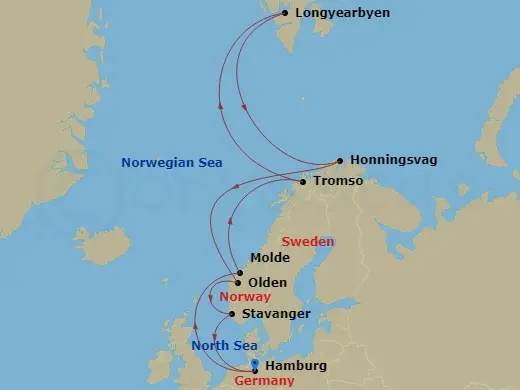 Itinerary schematic diagram