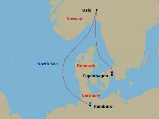 Itinerary schematic diagram