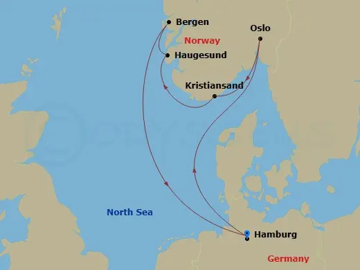 Itinerary schematic diagram