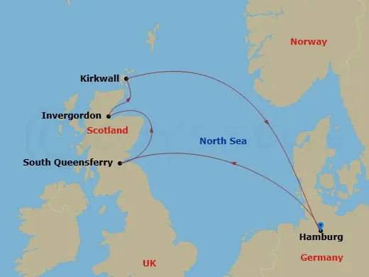Itinerary schematic diagram