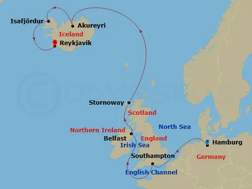 Itinerary schematic diagram