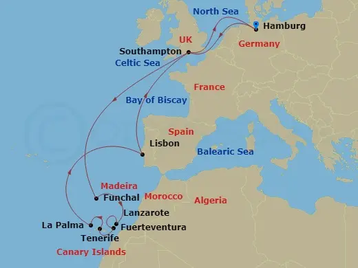 Itinerary schematic diagram