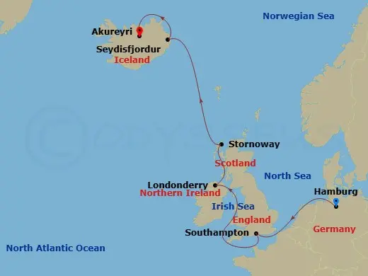 Itinerary schematic diagram
