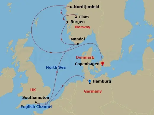 Itinerary schematic diagram