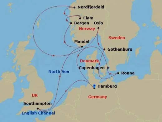 Itinerary schematic diagram