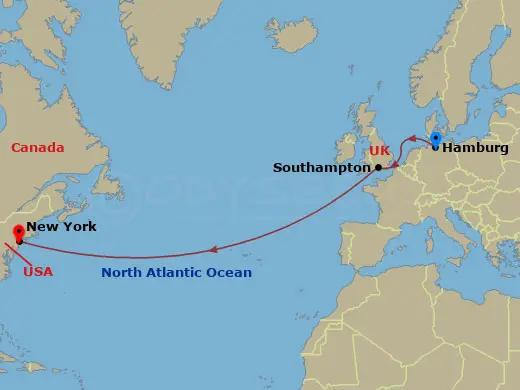Itinerary schematic diagram