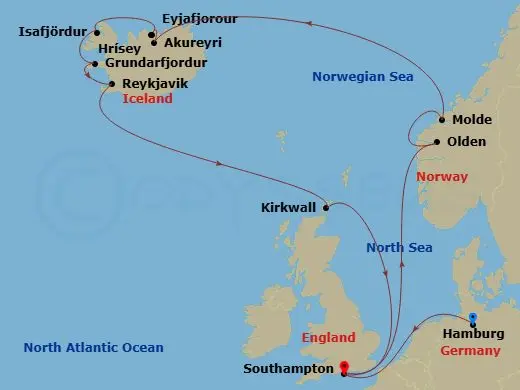 Itinerary schematic diagram