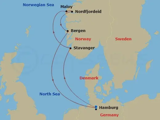 Itinerary schematic diagram