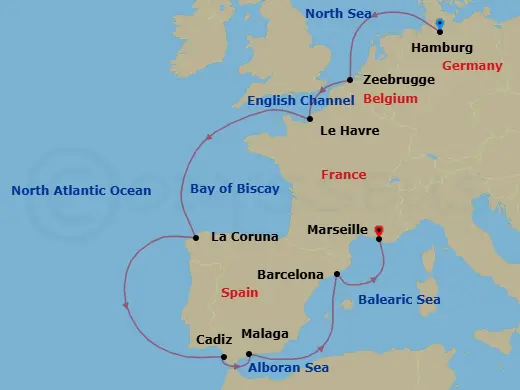 Itinerary schematic diagram