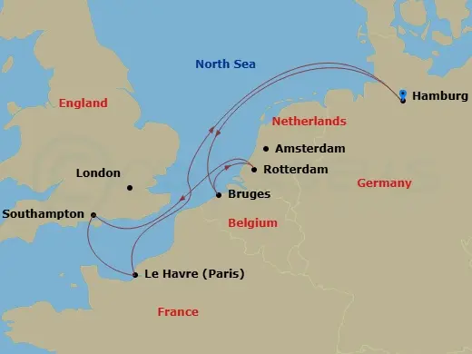 Itinerary schematic diagram