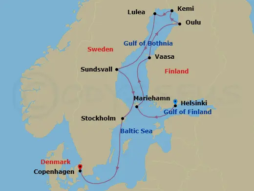 Itinerary schematic diagram