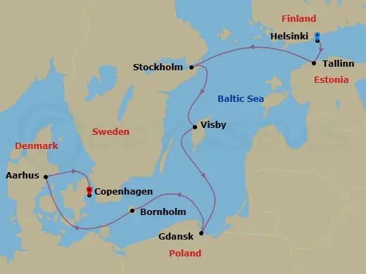 Itinerary schematic diagram