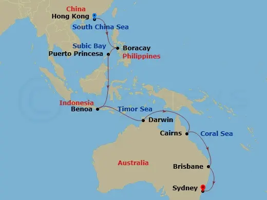 Itinerary schematic diagram