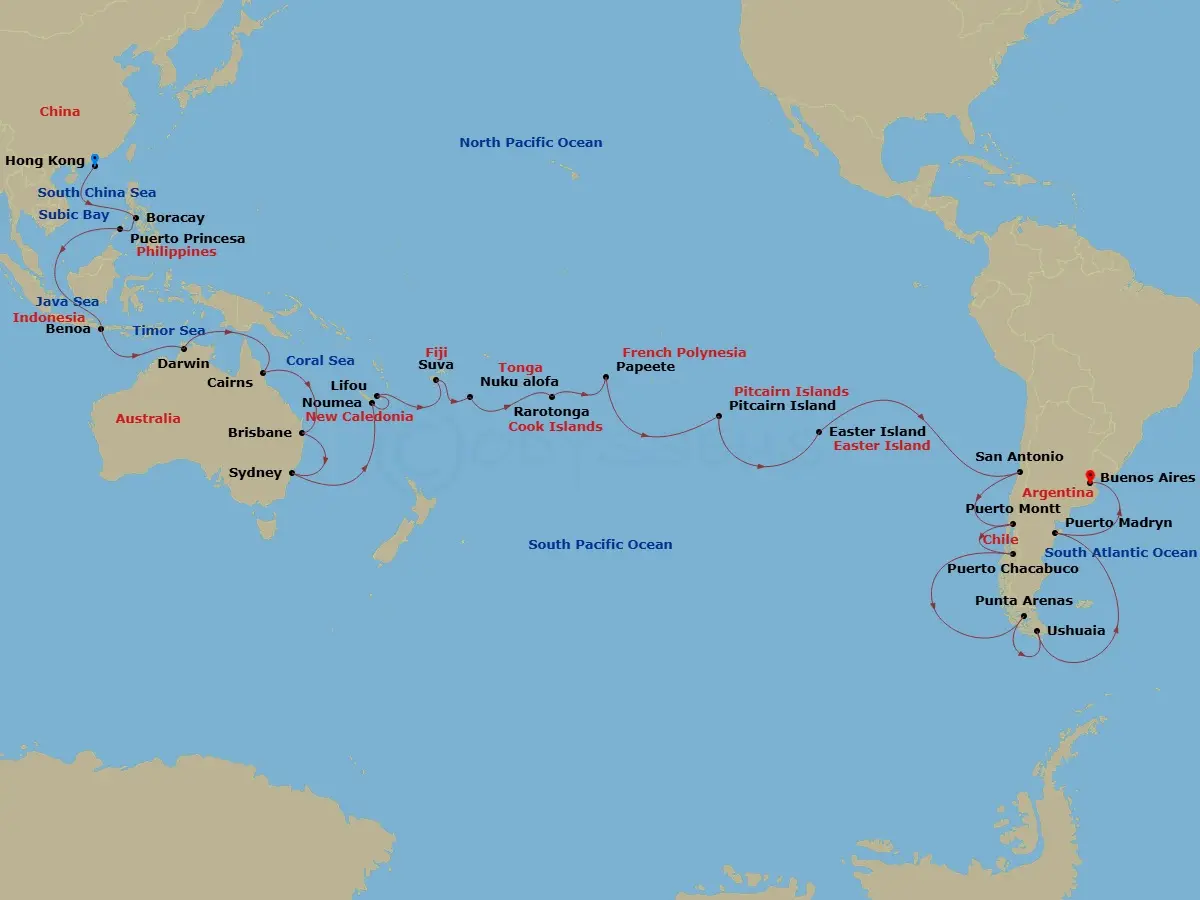 Itinerary schematic diagram