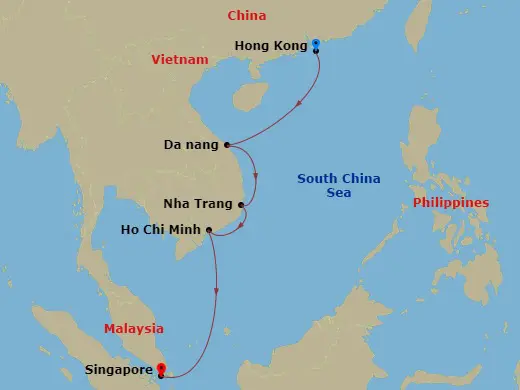 Itinerary schematic diagram
