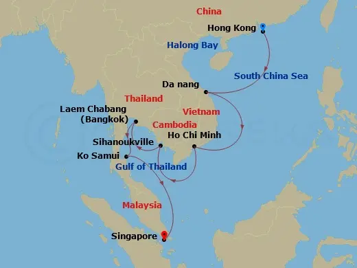 Itinerary schematic diagram