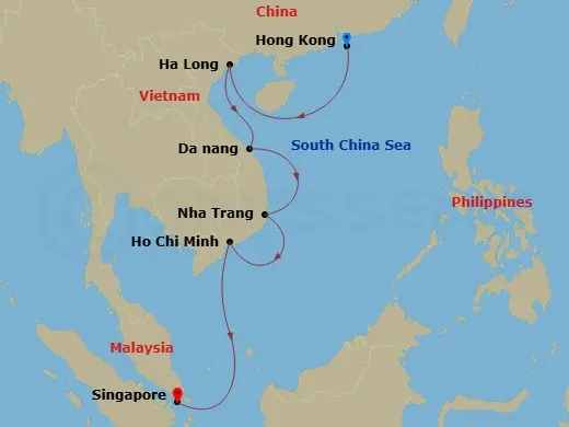 Itinerary schematic diagram
