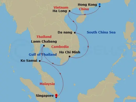 Itinerary schematic diagram