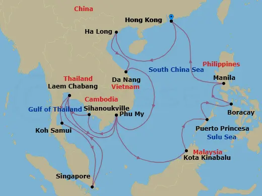Itinerary schematic diagram
