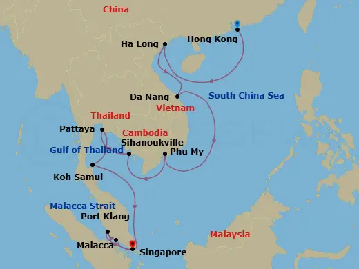 Itinerary schematic diagram