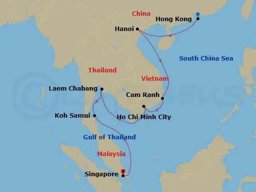 Itinerary schematic diagram