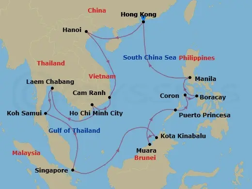 Itinerary schematic diagram
