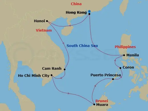 Itinerary schematic diagram
