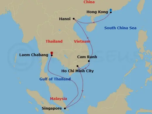 Itinerary schematic diagram