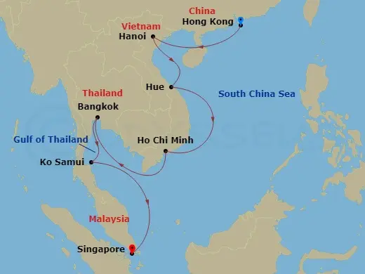 Itinerary schematic diagram
