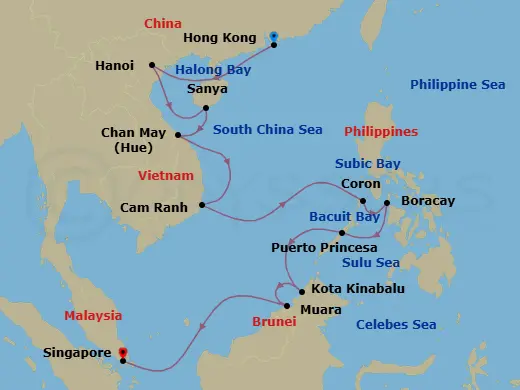 Itinerary schematic diagram