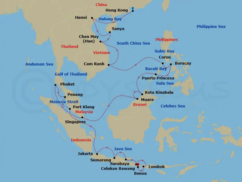 Itinerary schematic diagram