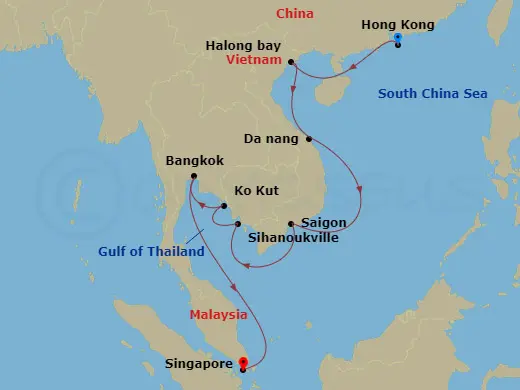 Itinerary schematic diagram