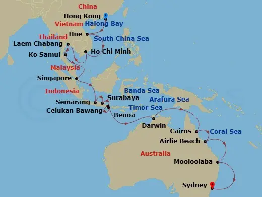 Itinerary schematic diagram