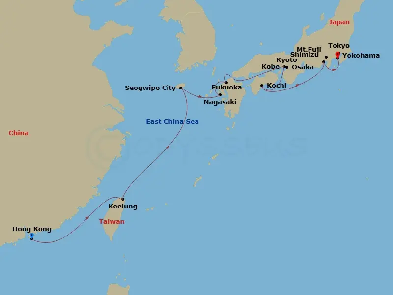 Itinerary schematic diagram