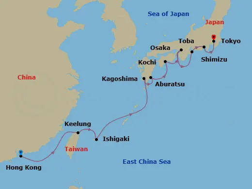 Itinerary schematic diagram
