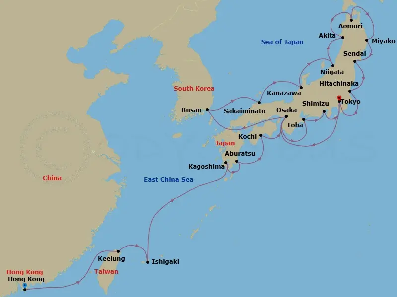 Itinerary schematic diagram