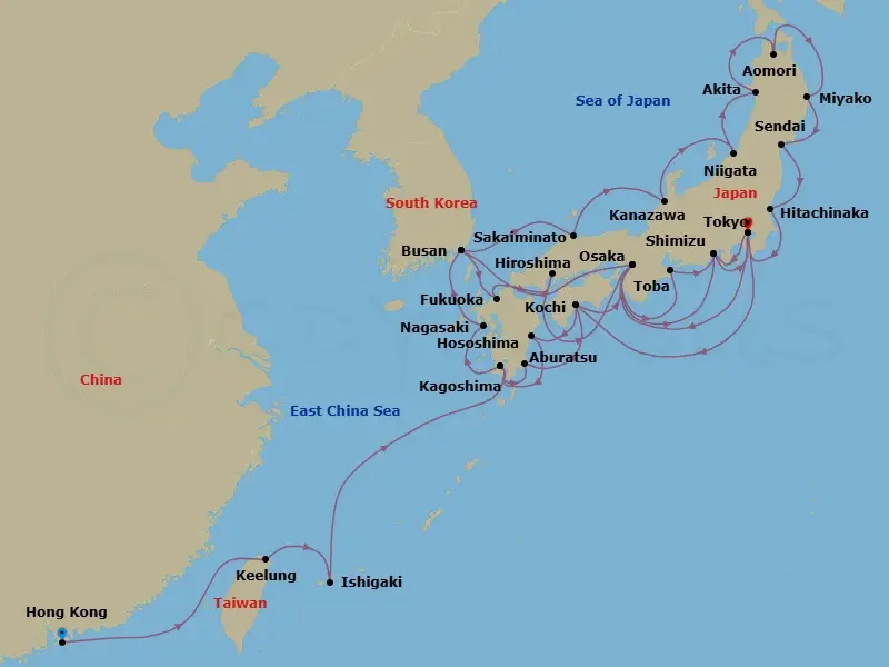 Itinerary schematic diagram